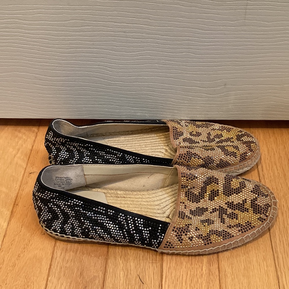 GUC Brian Atwood Sparkly Animal Print Espadrilles